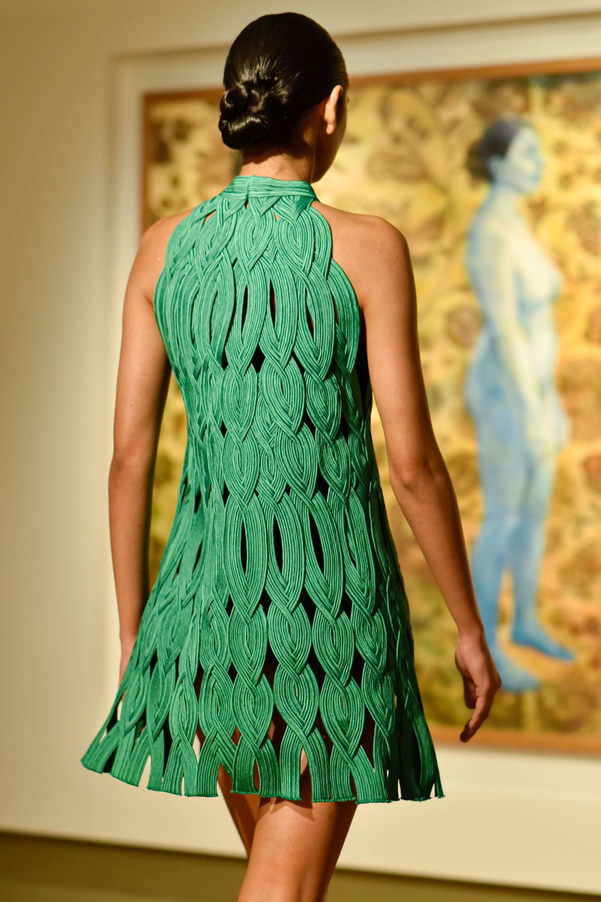 Satin Cord Braided A-Line Dress - XS Satin Cord Braided A-Line Dress - XS